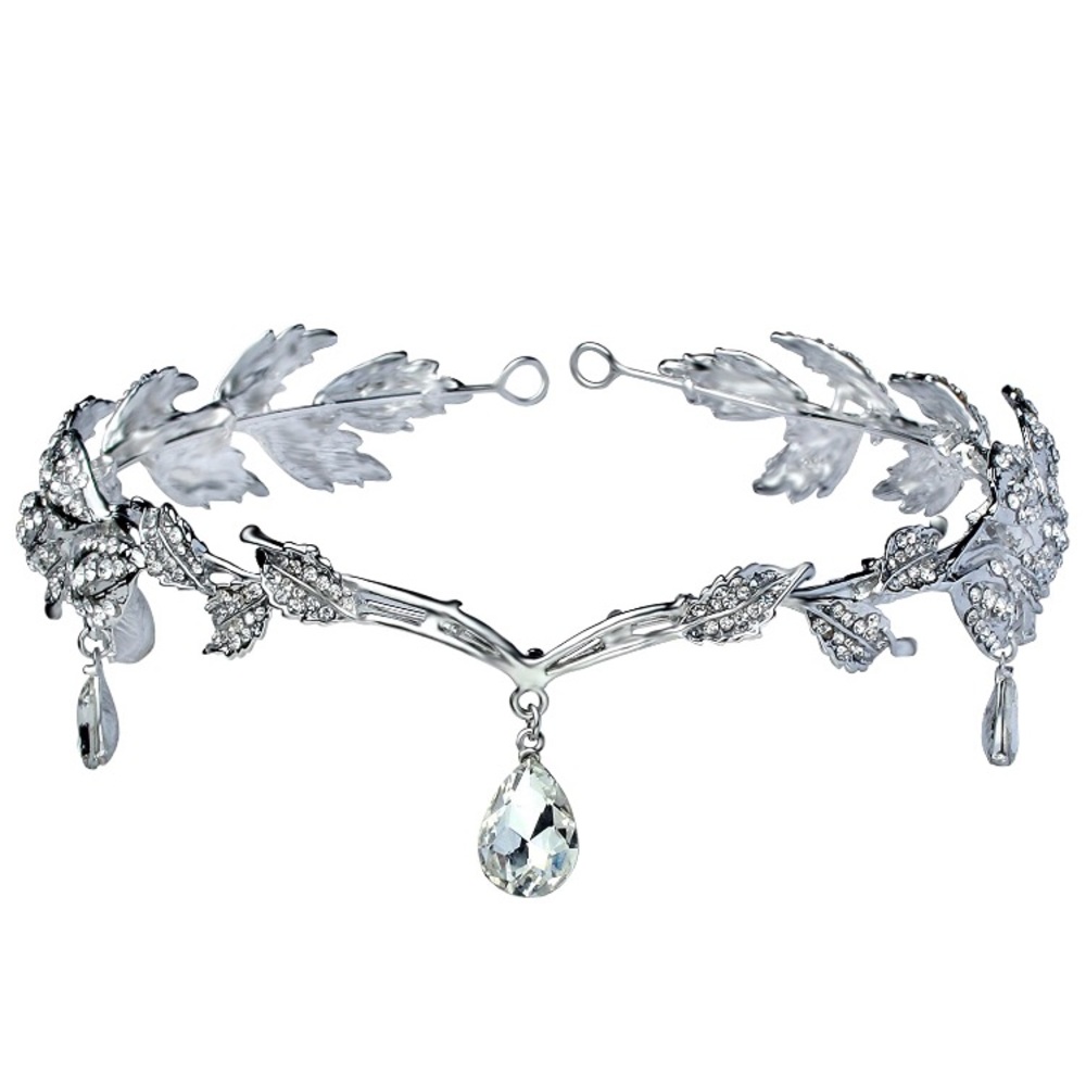 Rhinestone leaf crown headpiece